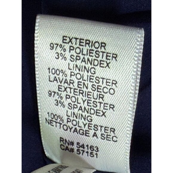 Eliza J Navy Lace-Up Neckline Sheath Dress Lined Side Slits Size-12 - Picture 8 of 10